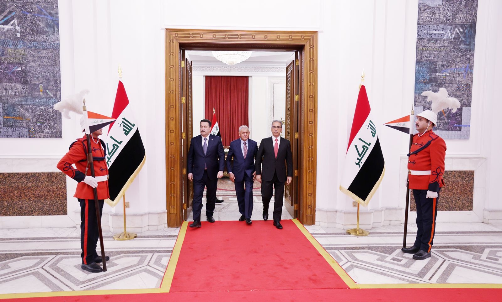 The presidencies hold a meeting at the Baghdad Palace to discuss the most important situations in the country and regional developments.  