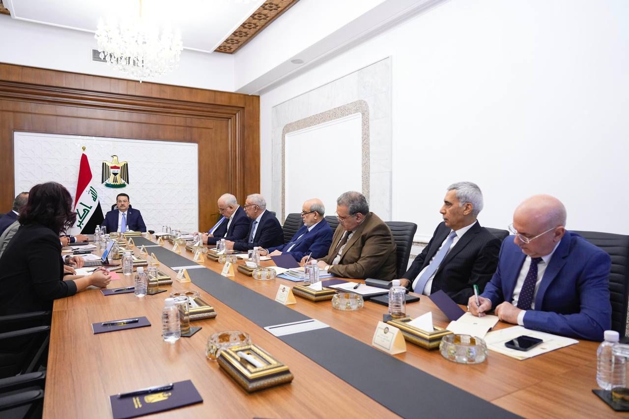 Prime Minister Mr. Mohammed Shia Al-Sudani holds a meeting with the head of the Elsewedy Group of Companies.  