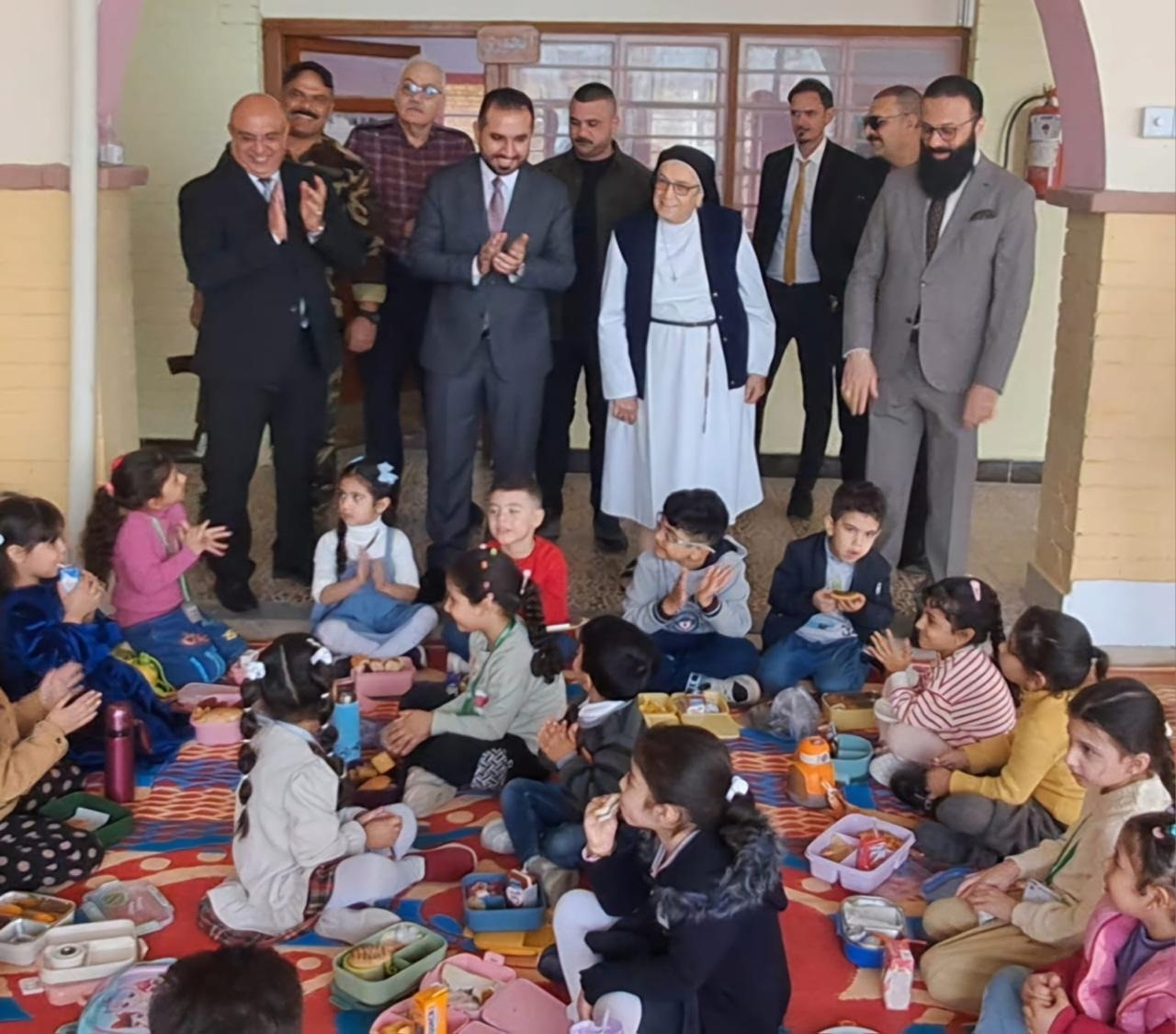 During the Basra tour... The head of the Endowments Office for Christian Yazidi and Mandaean Sabean Religions visits the Presentation Sisters Kindergarten