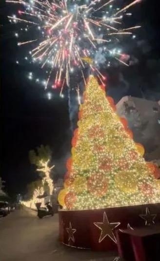 After the Darkness of War... The Spirit of Christmas Lights Up the Streets of Lebanon.